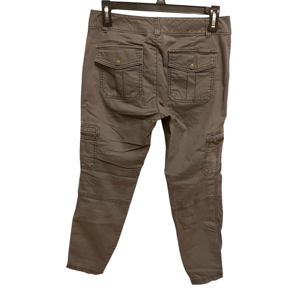 Athleta Cargo Pants Khaki Womens Size 4 Cropped Zip Pockets Casual Outdoor - Picture 2 of 10
